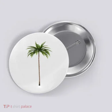 Cool Beach Summer Vacation Tropical Palm Tree Button