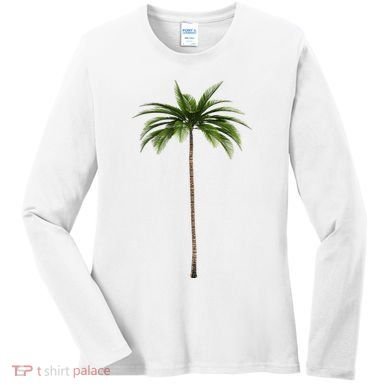 Cool Beach Summer Vacation Tropical Palm Tree Women's Long Sleeve Shirt