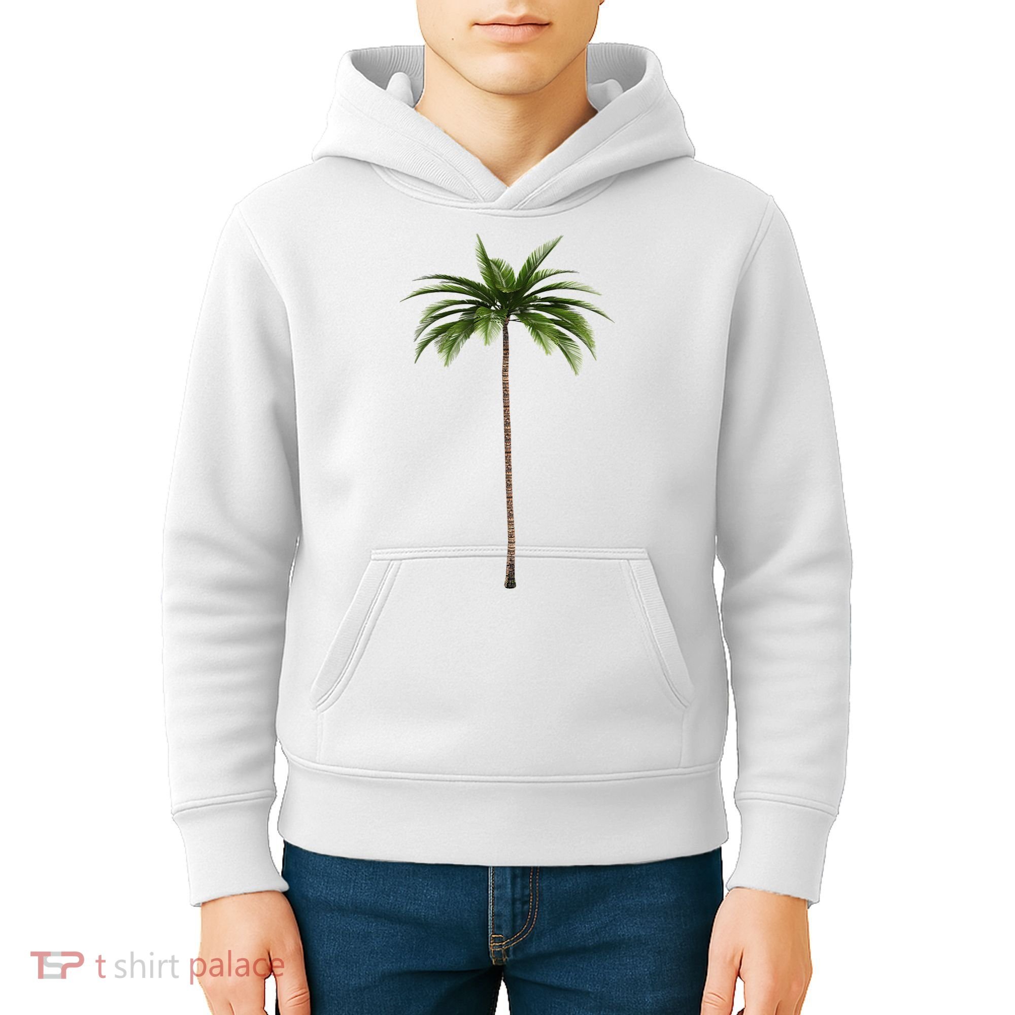 Cool Beach Summer Vacation Tropical Palm Tree Kids Hoodie