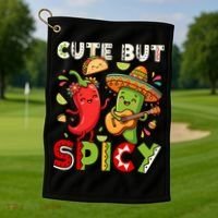 Cute But Spicy Cinco De Mayo Golf Towel thumb 1
