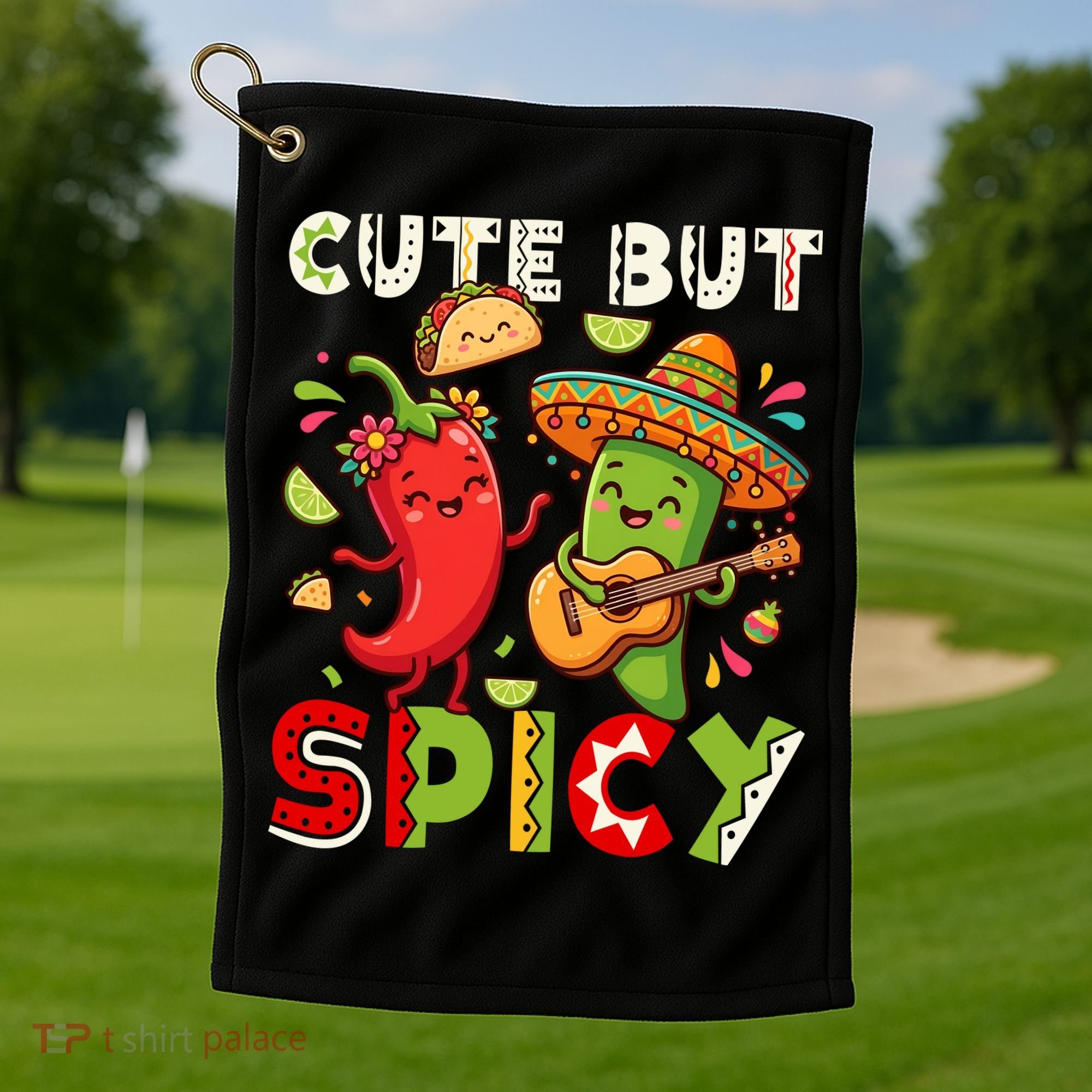 Cute But Spicy Cinco De Mayo Golf Towel