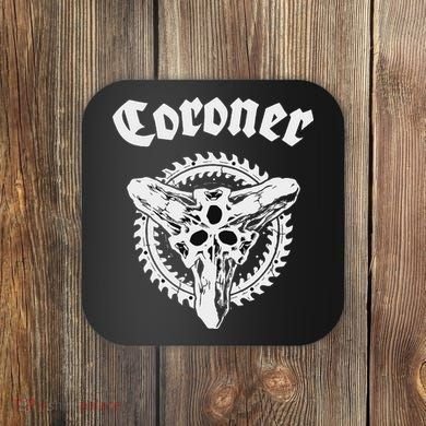 Coroner Band  Small Black Coaster