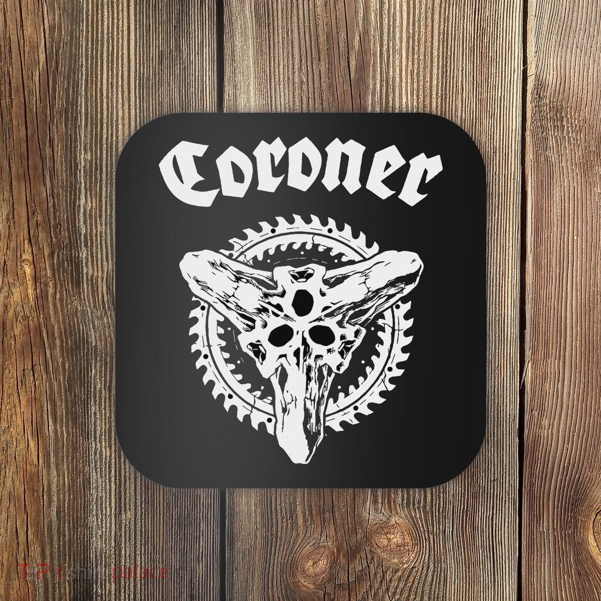 Coroner Band  Small Black Coaster