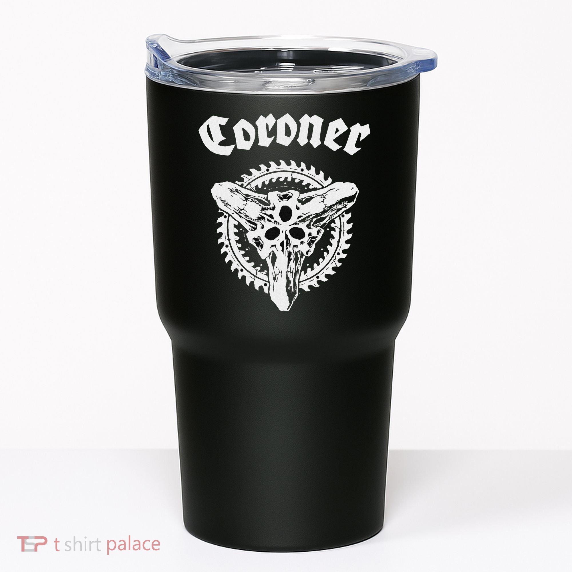 Coroner Band  Small Black Tumbler