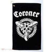 Coroner Band  Small Black Golf Towel thumb 0