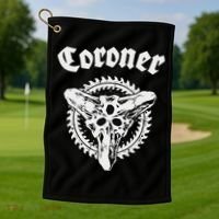 Coroner Band  Small Black Golf Towel thumb 1