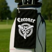Coroner Band  Small Black Golf Towel thumb 2