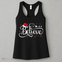 Christmas Believe Santa Claus Funny Family Matching Women's Tank Top thumb 3