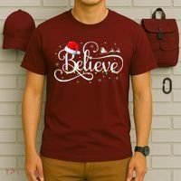 Christmas Believe Santa Claus Funny Family Matching T-Shirt thumb 6