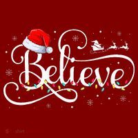 Christmas Believe Santa Claus Funny Family Matching T-Shirt thumb 7