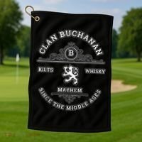Clan Buchanan Scottish Kilt Highland Games Golf Towel thumb 1