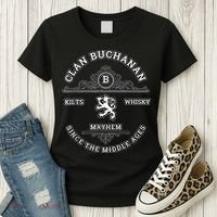Clan Buchanan Scottish Kilt Highland Games Women's T-Shirt thumb 3