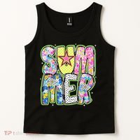Coquette Bow Summer Vibes Preppy Checkered Funny Beach Life Tank Top thumb 2