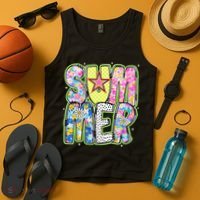 Coquette Bow Summer Vibes Preppy Checkered Funny Beach Life Tank Top thumb 4