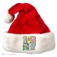 Coquette Bow Summer Vibes Preppy Checkered Funny Beach Life Santa Hat thumb 0