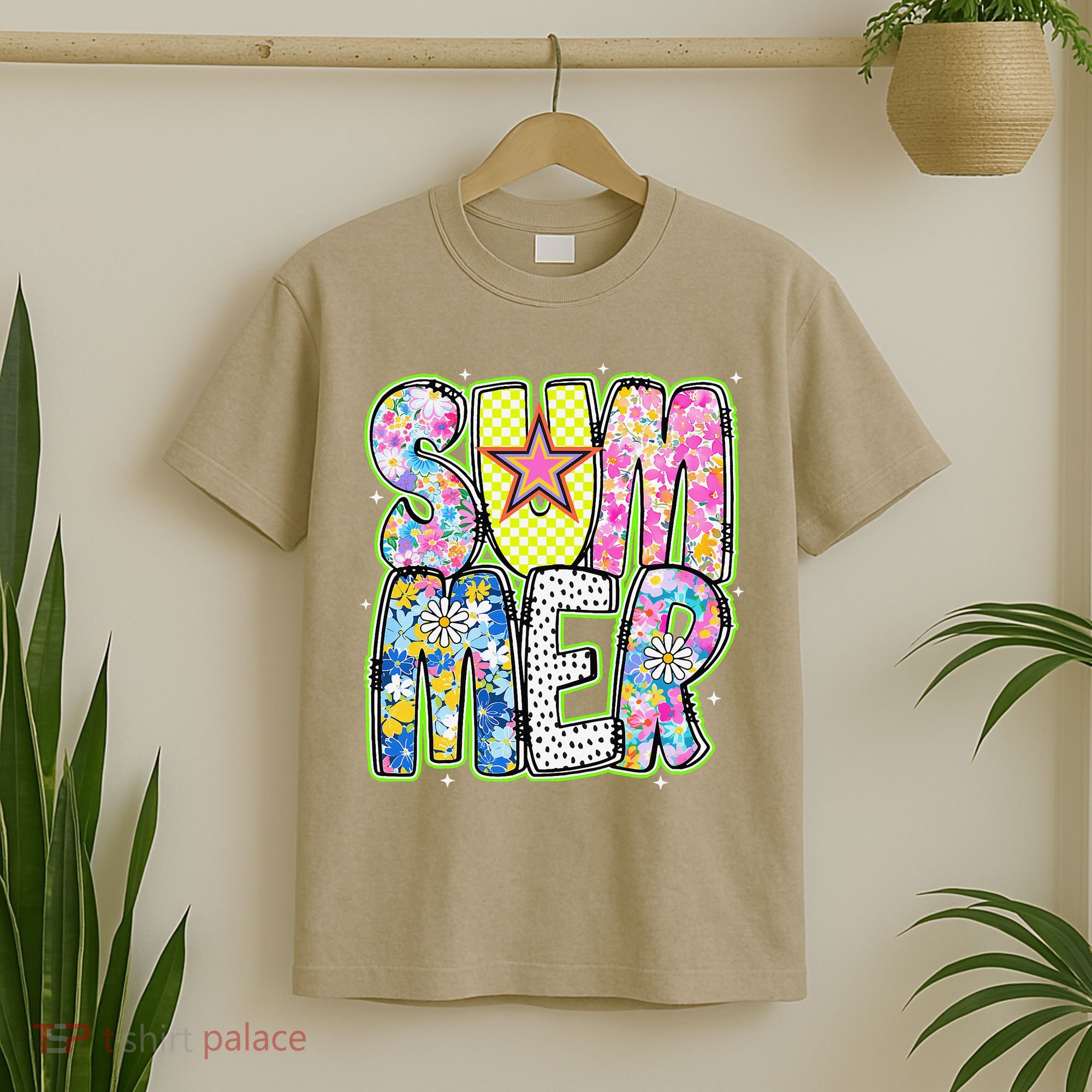 Coquette Bow Summer Vibes Preppy Checkered Funny Beach Life T-Shirt