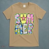 Coquette Bow Summer Vibes Preppy Checkered Funny Beach Life T-Shirt thumb 5