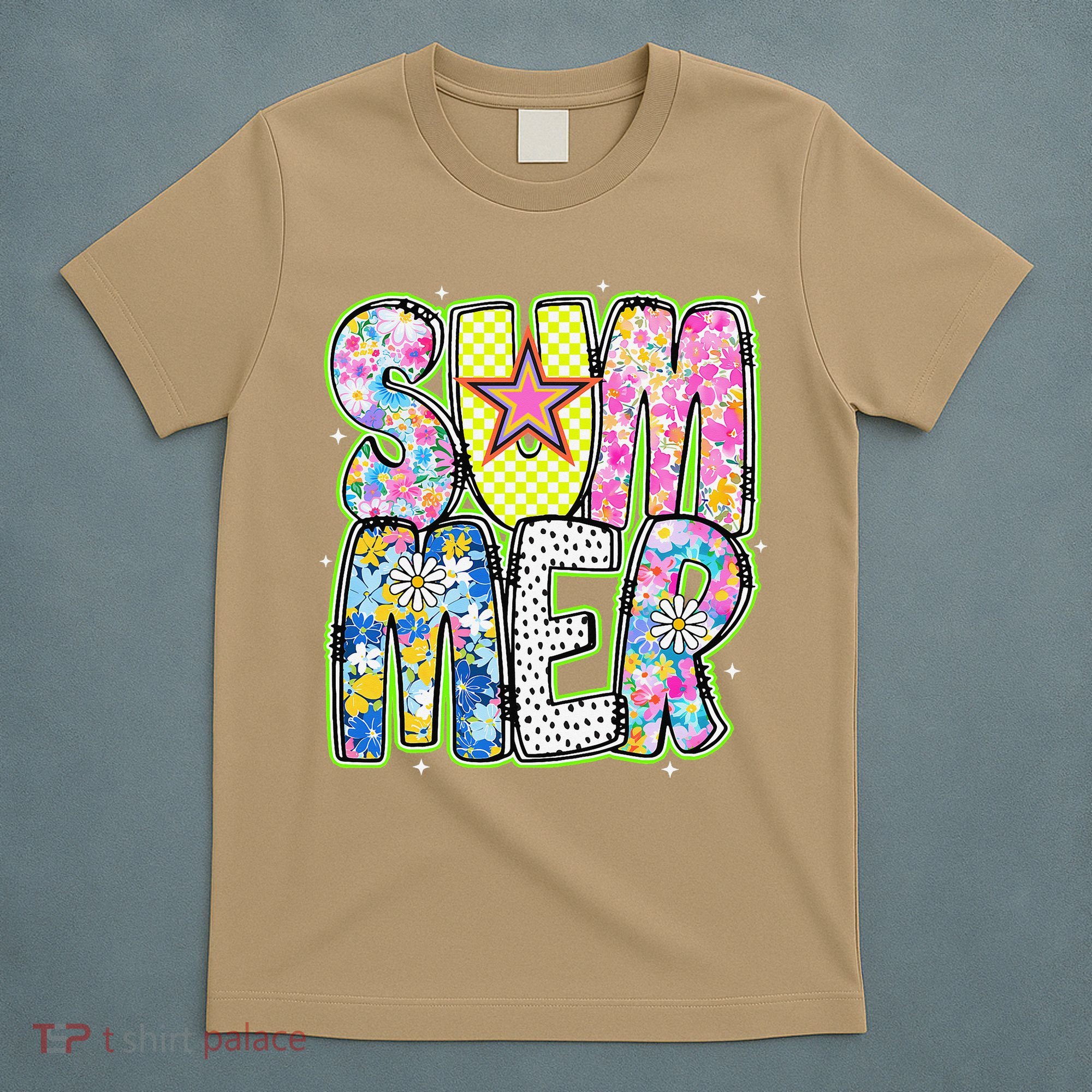 Coquette Bow Summer Vibes Preppy Checkered Funny Beach Life T-Shirt