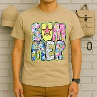 Coquette Bow Summer Vibes Preppy Checkered Funny Beach Life T-Shirt thumb 6