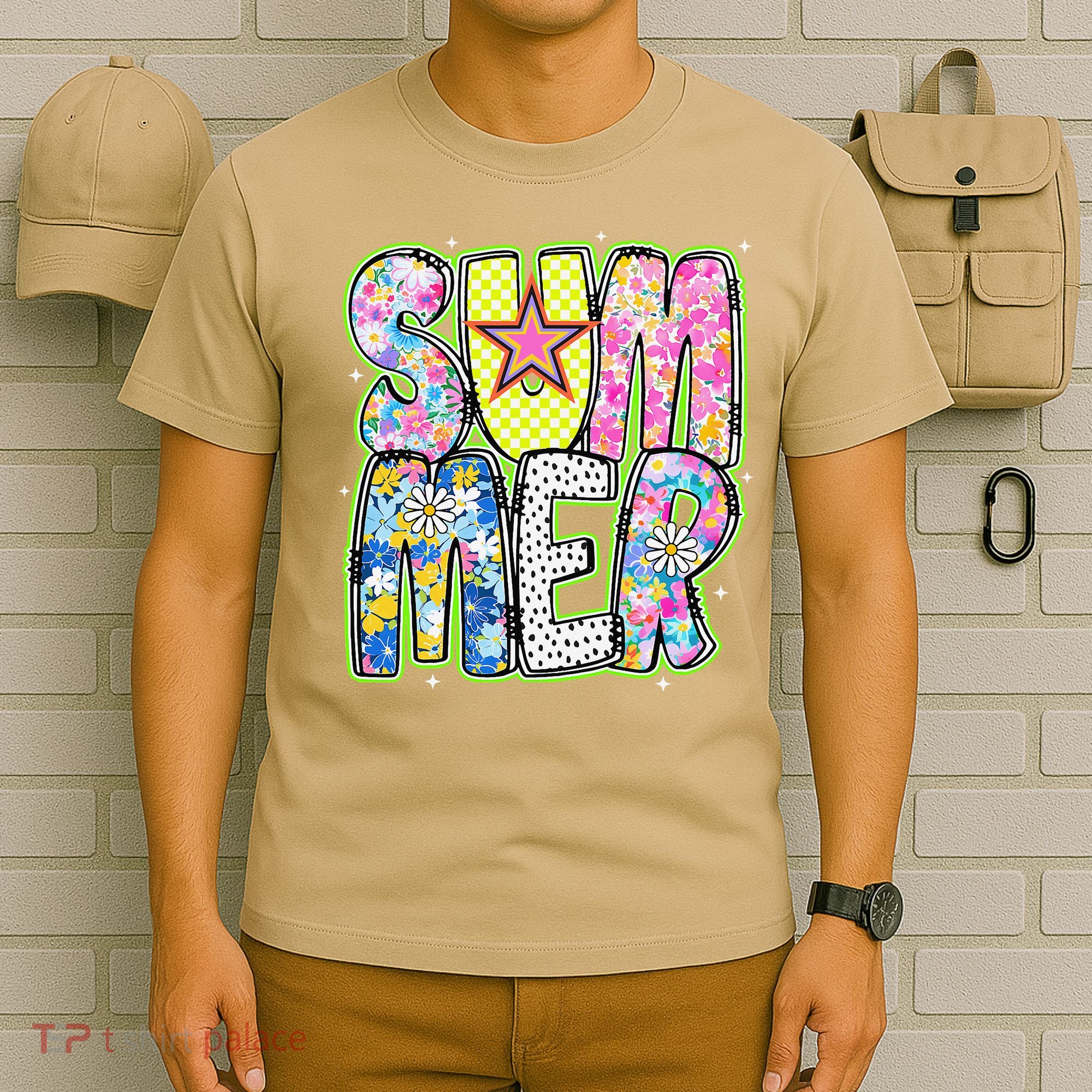 Coquette Bow Summer Vibes Preppy Checkered Funny Beach Life T-Shirt