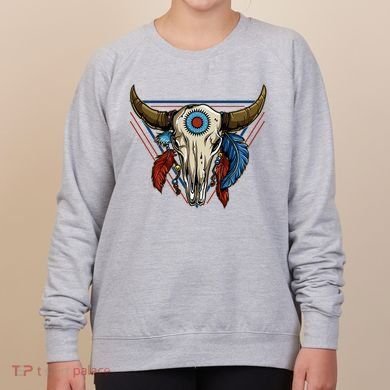 Classic Buffalo Skull Native American Tribe Totem Women's Sweatshirt