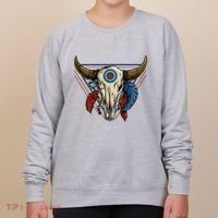 Classic Buffalo Skull Native American Tribe Totem Women's Sweatshirt thumb 0