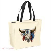 Classic Buffalo Skull Native American Tribe Totem Tote Bag thumb 2