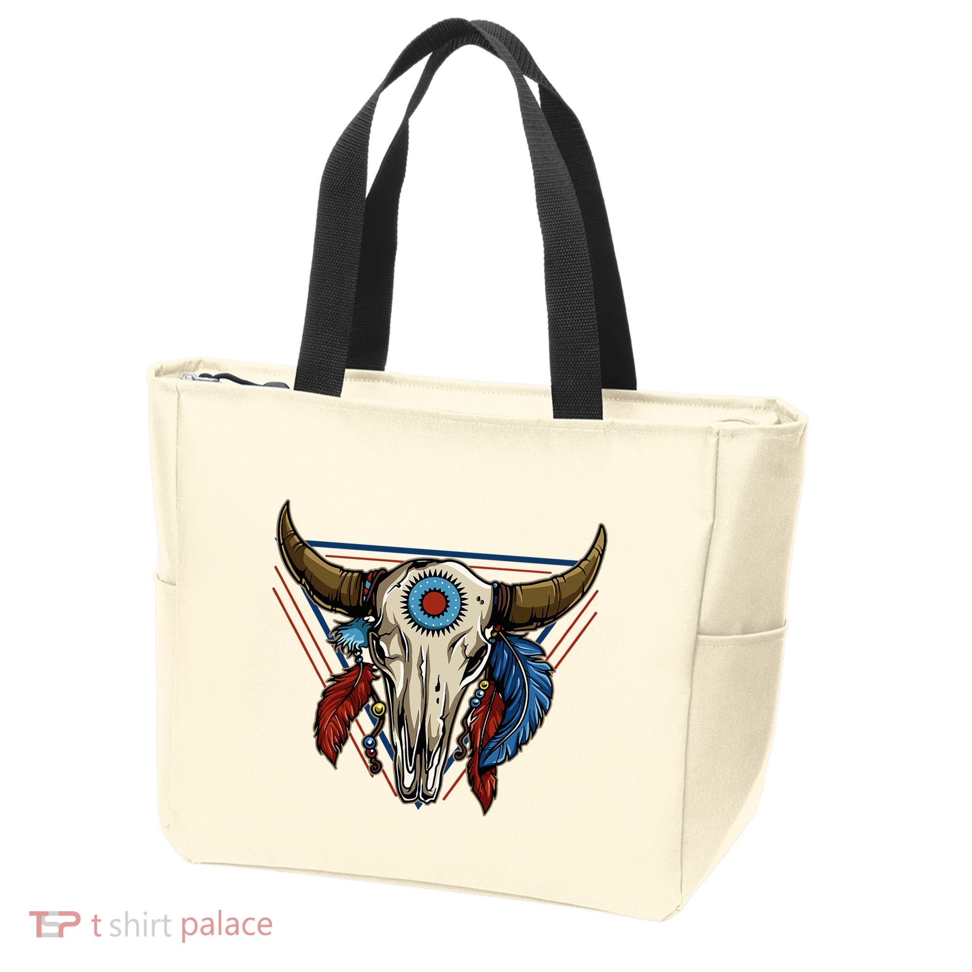 Classic Buffalo Skull Native American Tribe Totem Tote Bag