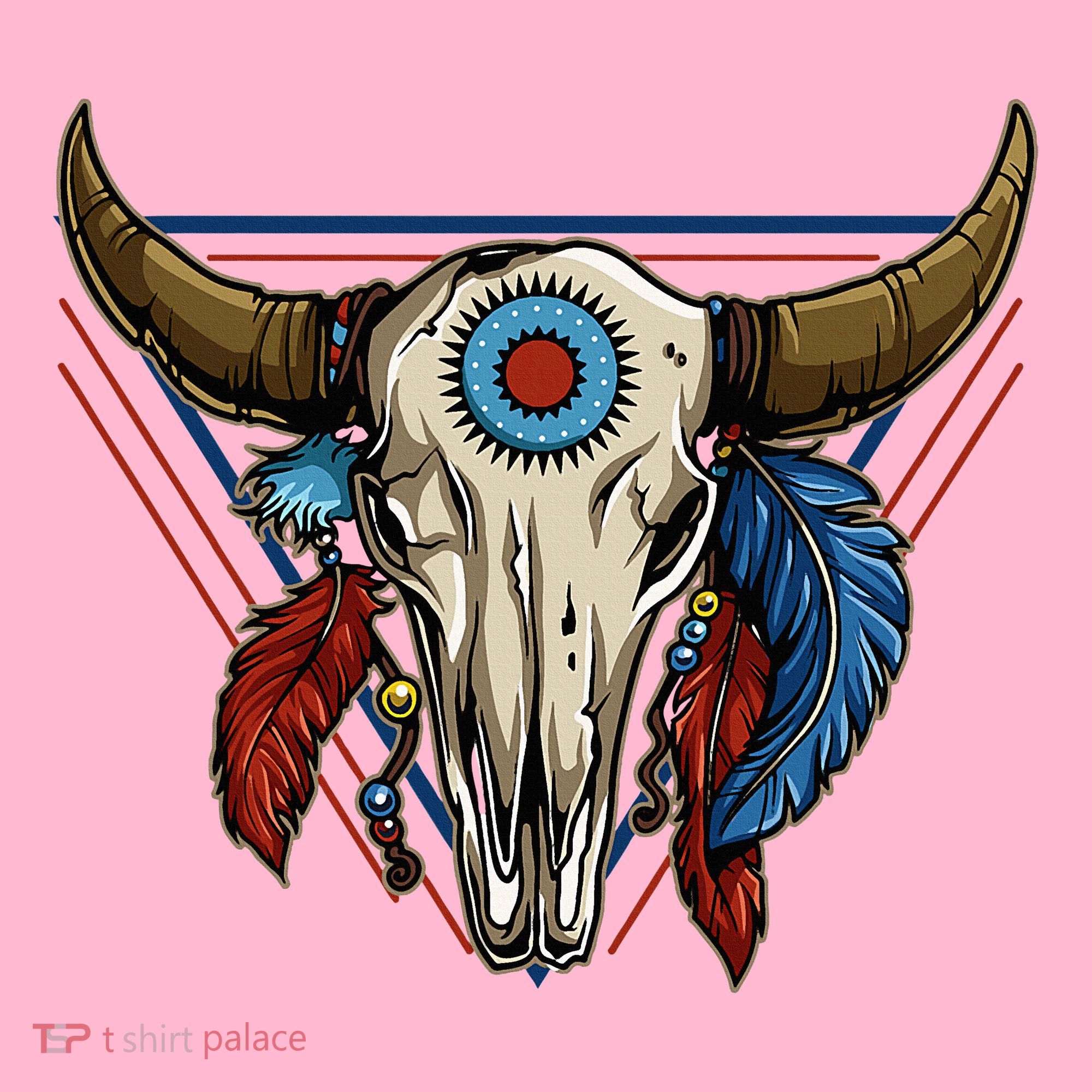 Classic Buffalo Skull Native American Tribe Totem Coaster