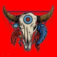 Classic Buffalo Skull Native American Tribe Totem Santa Hat thumb 1