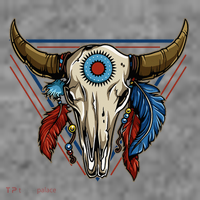Classic Buffalo Skull Native American Tribe Totem Toddler Hoodie thumb 2
