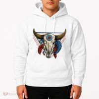 Classic Buffalo Skull Native American Tribe Totem Hoodie thumb 2