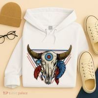 Classic Buffalo Skull Native American Tribe Totem Hoodie thumb 4