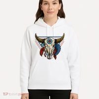 Classic Buffalo Skull Native American Tribe Totem Hoodie thumb 5