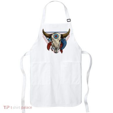 Classic Buffalo Skull Native American Tribe Totem Apron