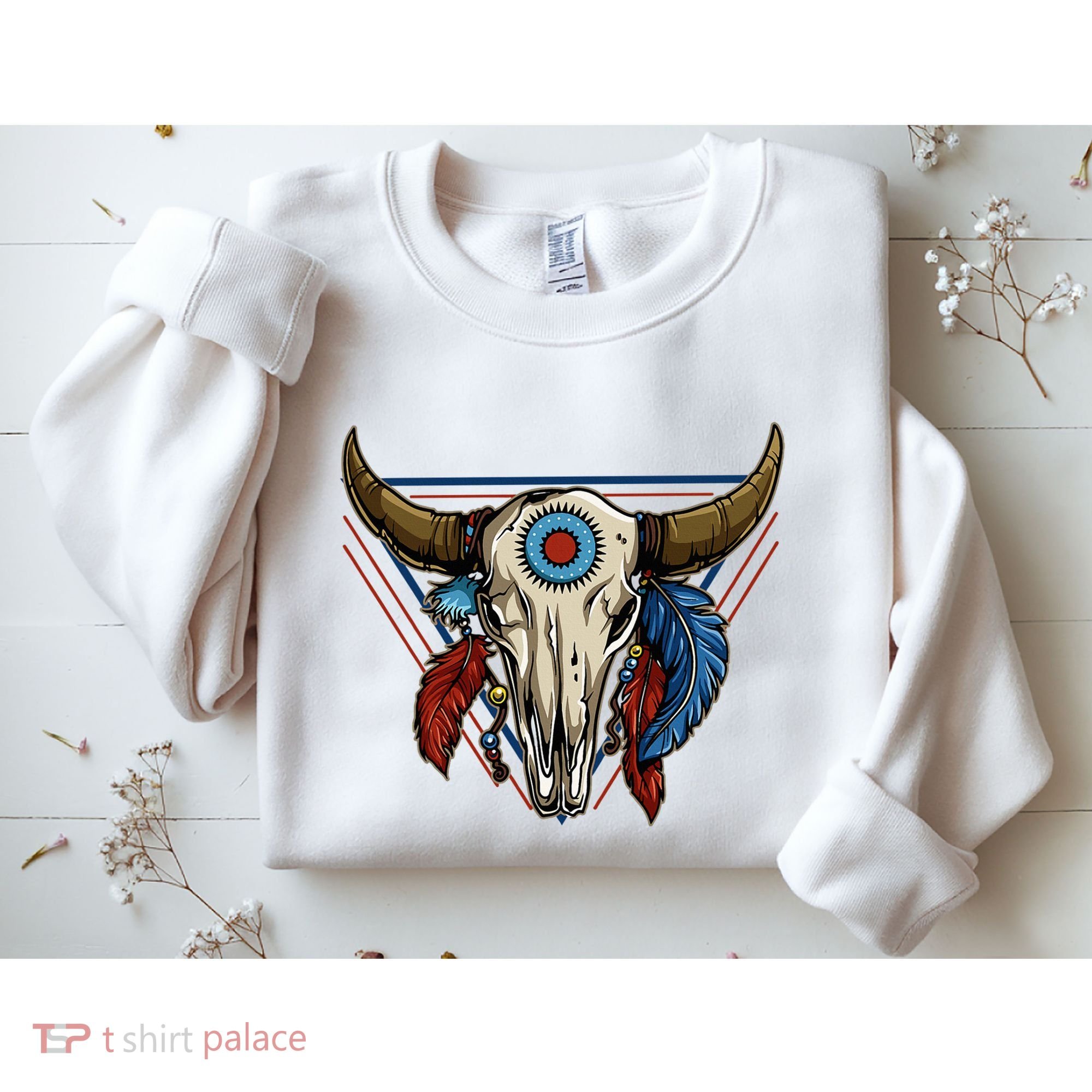 Classic Buffalo Skull Native American Tribe Totem Sweatshirt
