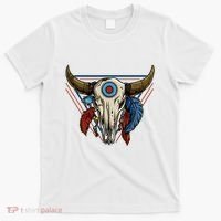 Classic Buffalo Skull Native American Tribe Totem T-Shirt thumb 0