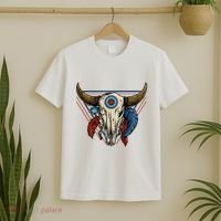 Classic Buffalo Skull Native American Tribe Totem T-Shirt thumb 2