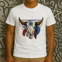 Classic Buffalo Skull Native American Tribe Totem T-Shirt thumb 3