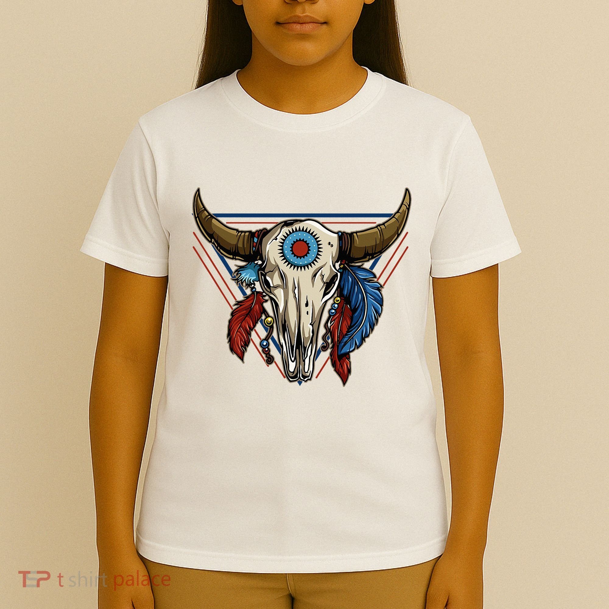 Classic Buffalo Skull Native American Tribe Totem T-Shirt