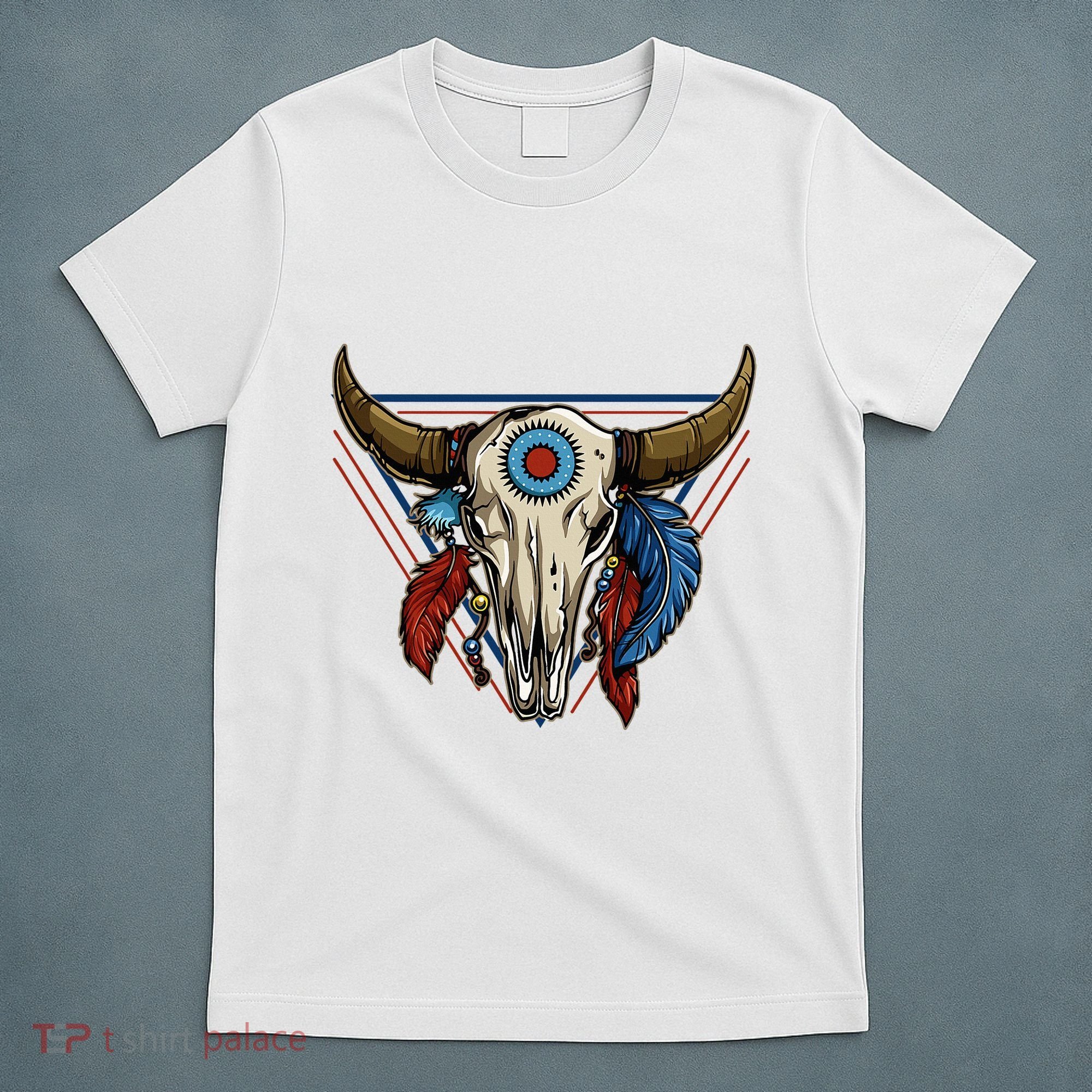 Classic Buffalo Skull Native American Tribe Totem T-Shirt