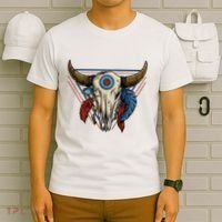 Classic Buffalo Skull Native American Tribe Totem T-Shirt thumb 6