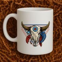 Classic Buffalo Skull Native American Tribe Totem Coffee Mug thumb 2