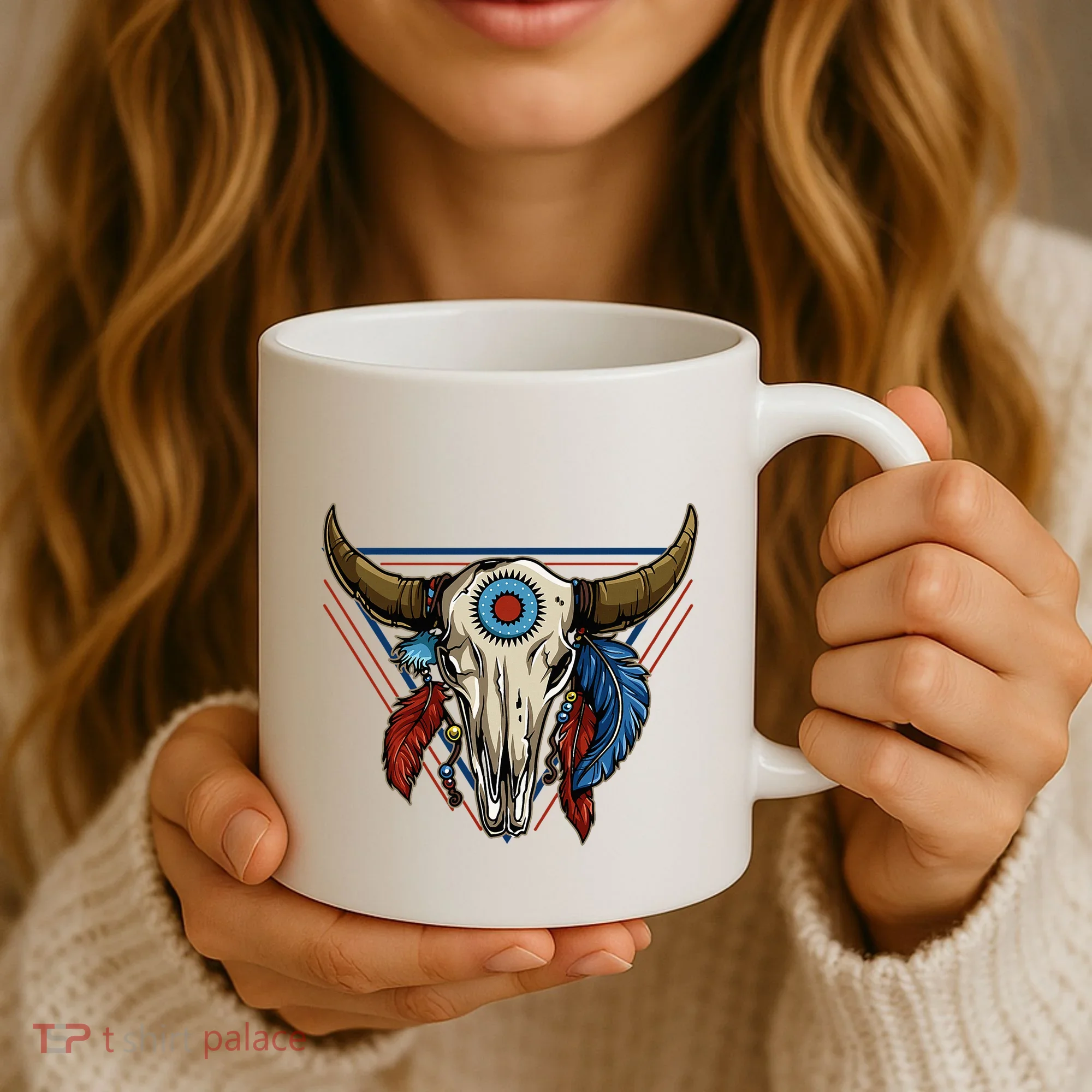 Classic Buffalo Skull Native American Tribe Totem Coffee Mug