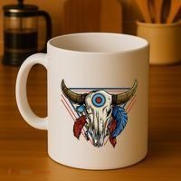 Classic Buffalo Skull Native American Tribe Totem Coffee Mug thumb 4