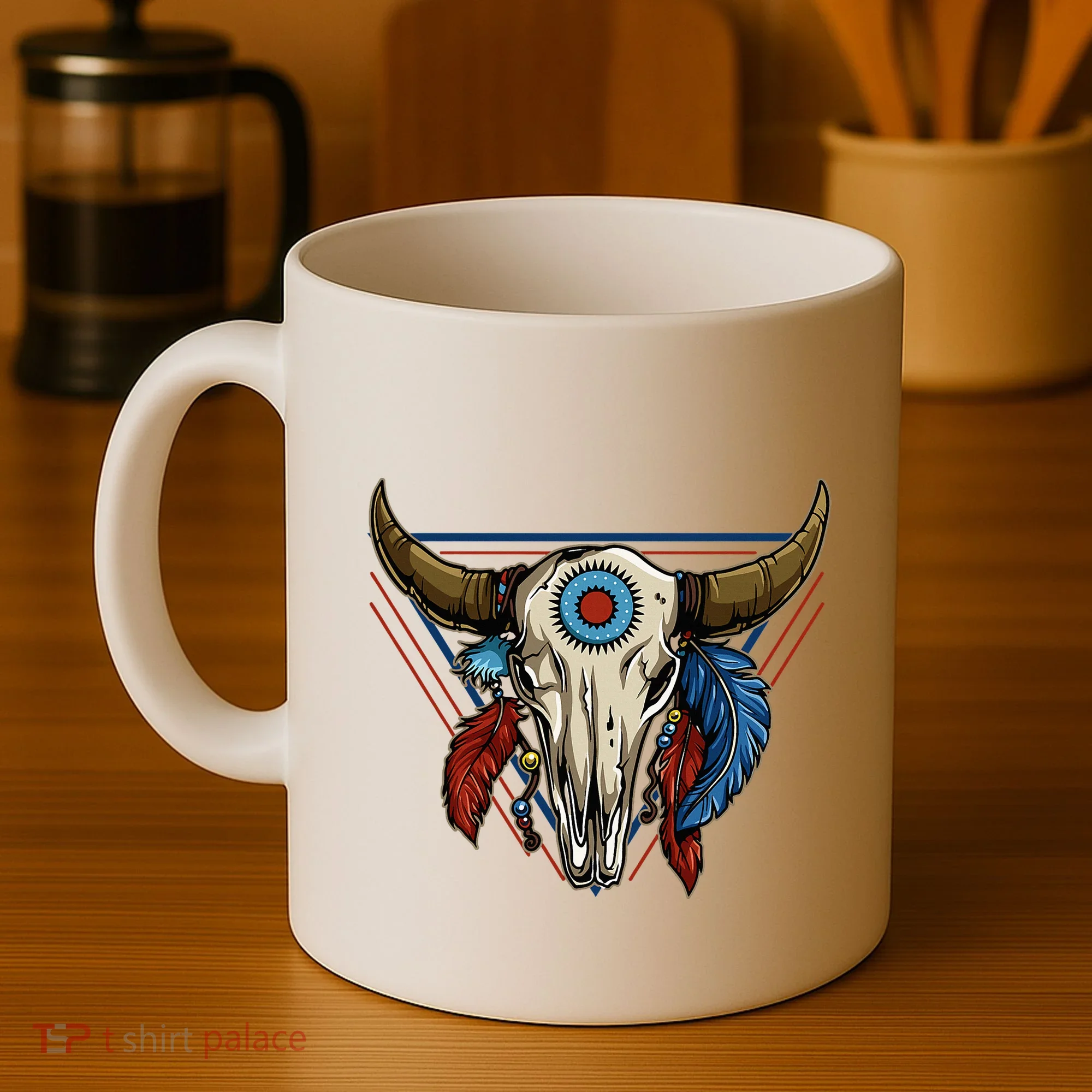 Classic Buffalo Skull Native American Tribe Totem Coffee Mug