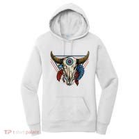 Classic Buffalo Skull Native American Tribe Totem Women's Hoodie thumb 0