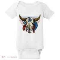 Classic Buffalo Skull Native American Tribe Totem Baby Bodysuit thumb 0