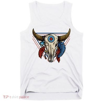 Classic Buffalo Skull Native American Tribe Totem Tank Top