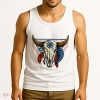 Classic Buffalo Skull Native American Tribe Totem Tank Top thumb 3